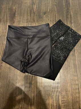 ZYIA Black Leggings with White Speckle Detail